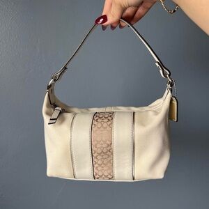 Coach Cream and Tan Mini Bag